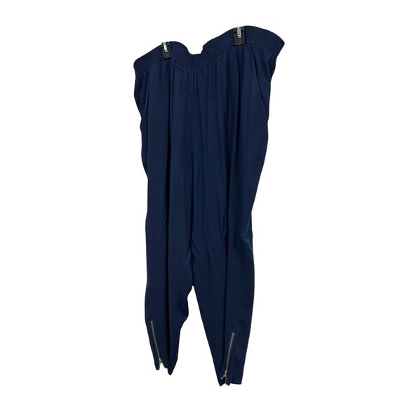 Navy Blue Soft Surroundings Womens Elastic Waist Pants Ankle Zippers Sz 2X - Picture 3 of 9